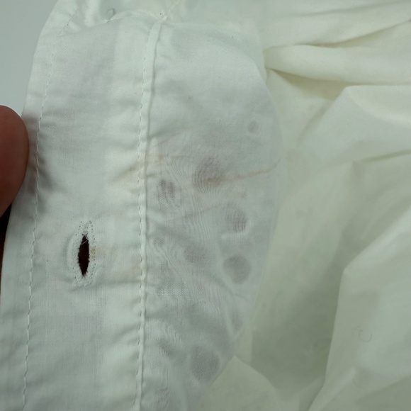 Zara Dress Women Medium White Eyelet 3/4 Sleeves Button Up Midi Cottage Boho - Picture 2 of 13